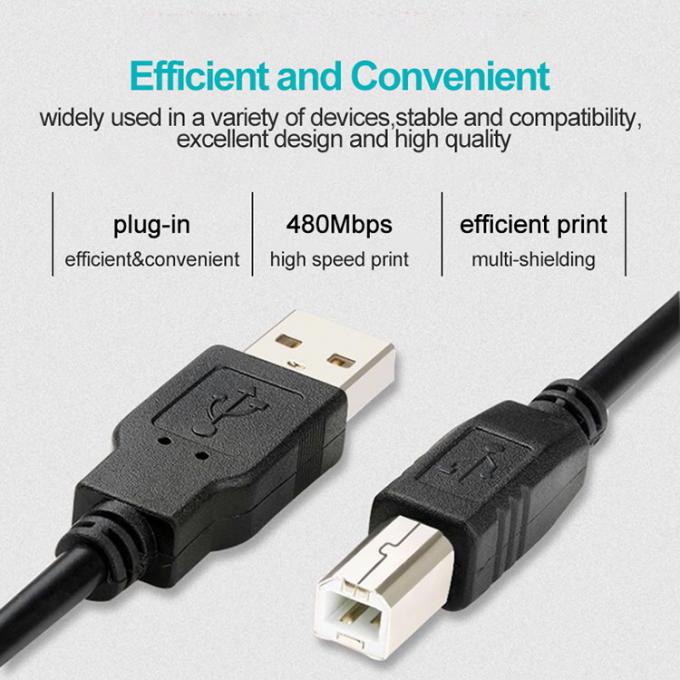 Carregamento de dados de alta velocidade 1M Tipo A macho a B macho USB 2.0 cabo para scanner de impressora 4