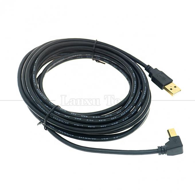 Ângulo 90 graus ângulo USB A para USB B cabo para scanner impressora 0