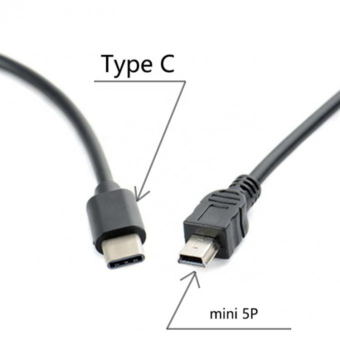 Carregamento de dados USB Tipo C para Mini B 5 pin USB OTG Cable para câmera 1