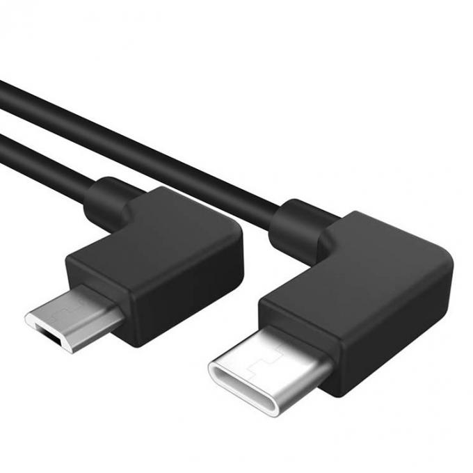 90 graus de ângulo Micro B para tipo C cabo USB para UAV 3