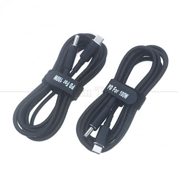 Nylon Braided 100W 20V 5A PD Tipo C para DC 4.5x3.0 7.4x0.6 Adaptador Cable de Carregamento para HP Dell Lenovo Asus Acer Samsung Laptop 0