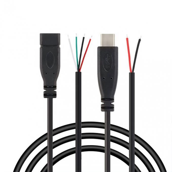 OEM 2 4 núcleos USB Tipo C macho Fêmea para despojado fio aberto cabo de cauda de porco 5