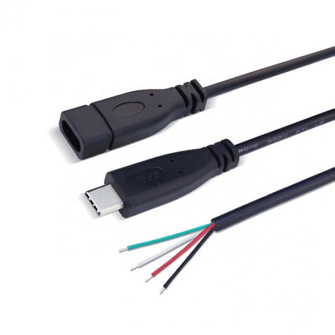 OEM 2 4 núcleos USB Tipo C macho Fêmea para despojado fio aberto cabo de cauda de porco 4