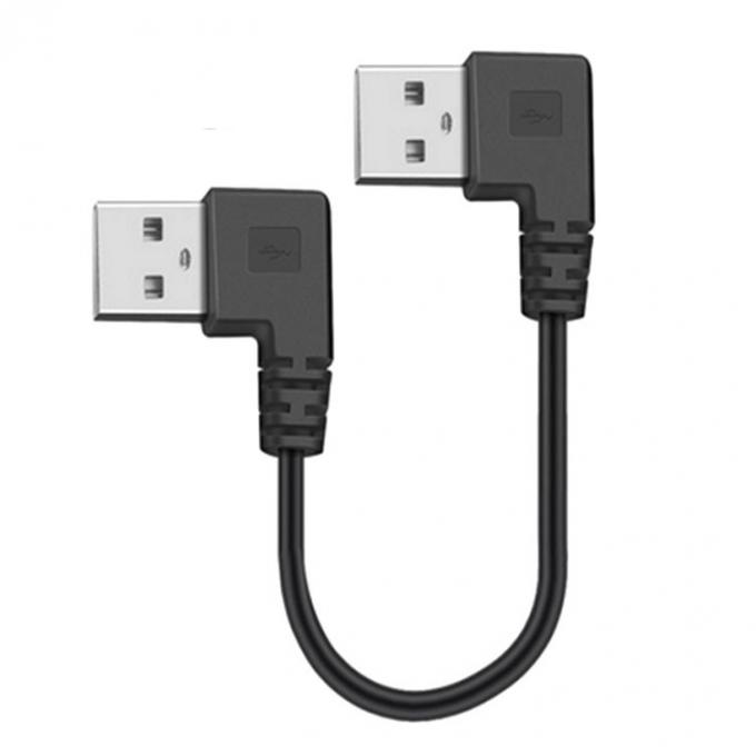 CUSTOM 0.25M 0.3M 90 graus ângulo reto macho USB para ângulo direito macho USB 2.0 cabo 2