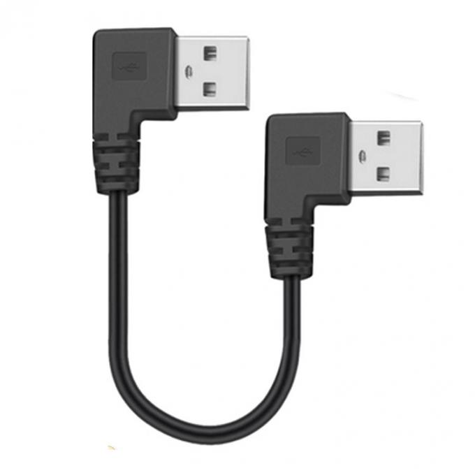 CUSTOM 0.25M 0.3M 90 graus ângulo reto macho USB para ângulo direito macho USB 2.0 cabo 3
