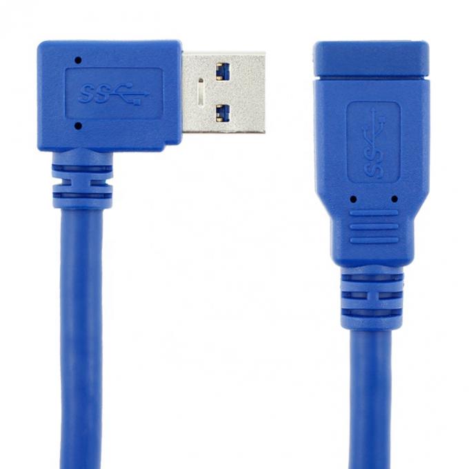 Alta velocidade 5Gbps 90 graus ângulo direito macho para fêmea USB 3.0 tipo A cabo de extensão 4