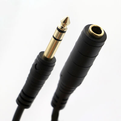 comprar 3M Placado em ouro 6.35mm Jack 1/4 polegada TRS macho a 1/4 polegada TS Jack Female Audio Jack Stereo Cable online manufacture