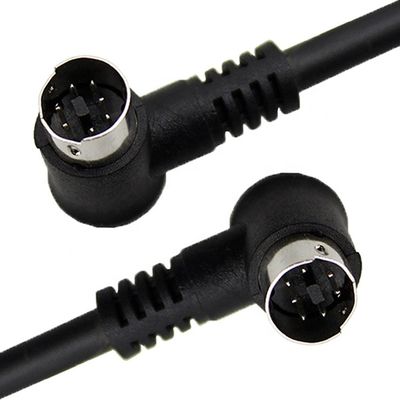 comprar Custom 90 graus ângulo direito L forma S vídeo homem para homem mulher 7 pin Mini Din cabo de extensão para STB online manufacture