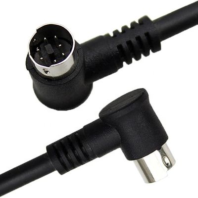 comprar Customizado 1M 2M 3M Shield 90 graus ângulo direito S vídeo macho para macho 7 pin Mini Din cabo de extensão online manufacture