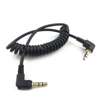 comprar 90 graus Homem para Homem 3.5mm Jack Enrolado fone de ouvido Stereo Aux Audio extensão cabo online manufacture