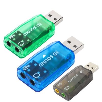 comprar Plug and Play 5.1 Microfone externo 3D Estúdio estéreo Áudio Interface USB Adaptador de cartão de som com fones de ouvido de 3,5 mm online manufacture