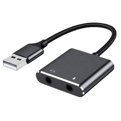 comprar Plug and Play Audio Mic Studio Headset Adaptador de cartão de som externo USB para laptop online manufacture