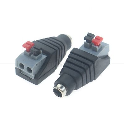 comprar Botão de Pressão sem solda DC 5.5 * 2.1mm Jack de Barril Masculino Feminino para 2p Conector de cabo de fio para câmera de tira LED online manufacture