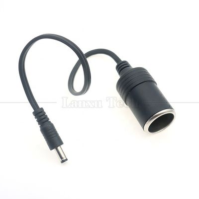 comprar 120W 12V 10A Cigarro de Carro Incandescente Fêmea Socket para DC Macho 5.5mm x 2.1mm cabo de carregador de energia online manufacture