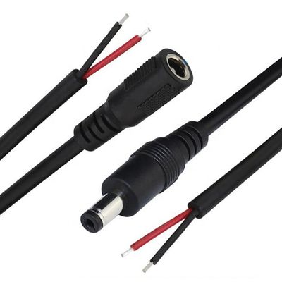 comprar 1M 2M 3M DC Supply Input Barrel Jack 2.1x5.5mm macho Fêmea Socket para abrir Pigtail DC Power Cable online manufacture