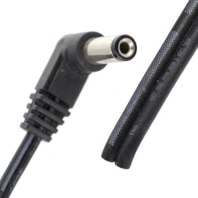 comprar Ângulo de 90 graus DC Barril Jack 2.1x5.5mm macho Fêmea para abrir Pigtail DC cabo de alimentação online manufacture