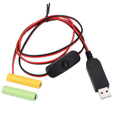 comprar 1.5v 3v 4.5v 6v LR6 AA LR03 AAA Eliminador de bateria Substitua USB Switch ON OFF Cabo de carregador de energia para brinquedos eletrônicos de luz LED online manufacture