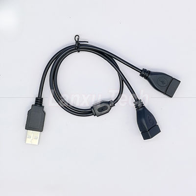 comprar USB 2.0 Um macho para 2 USB duplo Jack Y Fêmea Splitter Hub Cordão de alimentação Adaptador de extensão de cabo online manufacture