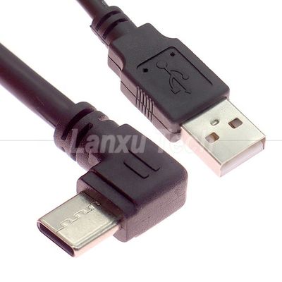 comprar 90 graus ângulo direito carregamento rápido 2A USB 2.0 para tipo C cabo de extensão de carregador de dados online manufacture