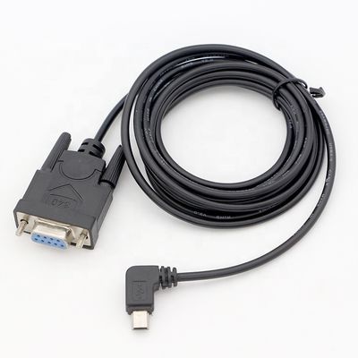 comprar CUSTOM 90 graus ângulo direito Mini B USB para Fêmea DB9 RS232 cabo serial online manufacture