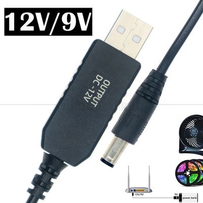 comprar Carregador Step Up de alta qualidade 5.5x2.1mm DC 5V a 12V Cabo de alimentação USB para Wifi Router Modem Fano Luz LED online manufacture