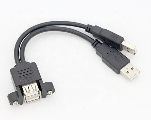 comprar Dual USB 2.0 Tipo A Painel de montagem de cabo de extensão de homem para mulher online manufacture