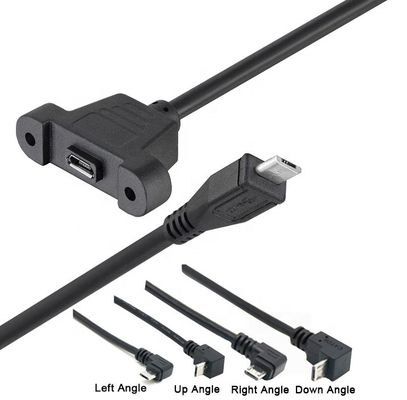 comprar CUSTOM 0.3M 1M 90 graus para cima para baixo ângulo esquerdo direito parafuso micro painel montar cabo de extensão USB online manufacture