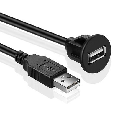 comprar Painel de comando de áudio de carro Painel de montagem flush USB 2.0 cabo de extensão de homem para mulher para carro caminhão barco painel de comando de motocicleta online manufacture