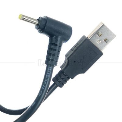 comprar Ângulo direito de 90 graus Preto Branco 24AWG 2A Corrente de carregamento 1m USB para 2.5x0.7mm Cable de carregador DC online manufacture