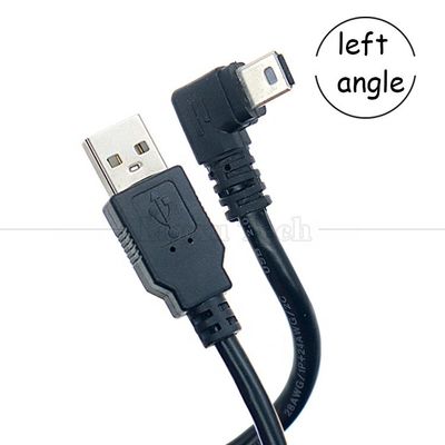 comprar Personalização 90 graus ângulo esquerdo USB A macho para MINI 5P cabo USB para câmera do controlador PS3 online manufacture