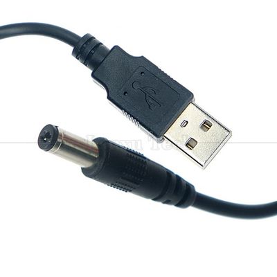 comprar 1m 3m 5m 10m 20AWG 24AWG 28AWG USB para 2.1 5.5mm DC Jack de barril conector cabo de carregamento de energia para lâmpadas led online manufacture