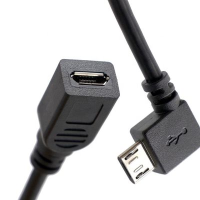 comprar 90 graus esquerda direita para cima para baixo ângulo macho para fêmea Micro B USB 2.0 cabo de extensão online manufacture