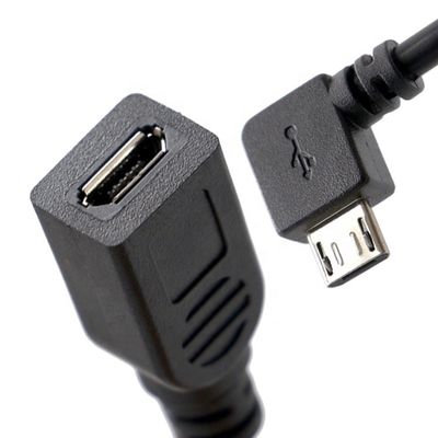 comprar CUSTOM 90 graus ângulo direito macho para fêmea Micro USB cabo online manufacture