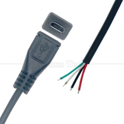 comprar Carregamento de dados OEM Micro b 5 PIN USB macho Fêmea para abrir 2 4 núcleos fios nus Pigtail cabo online manufacture