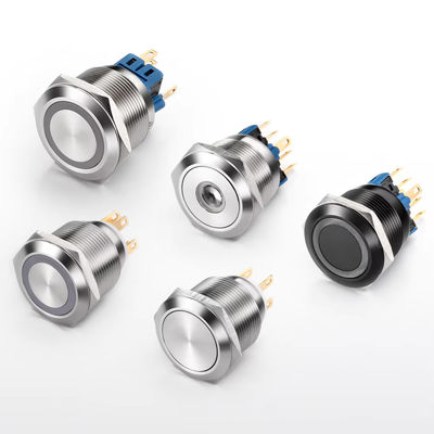 12mm 16mm 19mm 22mm 25mm 28mm 30mm 40mm Apertar o interruptor de botão Prensagem momentânea iluminada interruptor de botão à prova de água