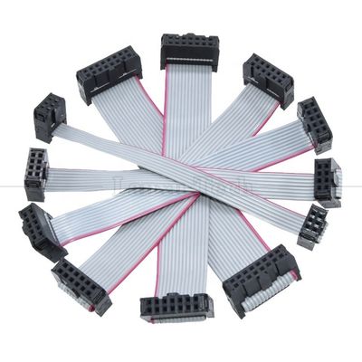 6 8 10 12 14 16 18 20 24 26 30 32 34 40 50 60 64 PIN 1,27 mm Pitch IDC 2,54 mm 2,0 mm Conector Cable de fio de fita plana cinza