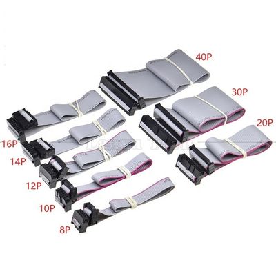 IDC 2.54mm Conector 8 10 12 14 16 18 20 30 40 50 60 PIN 1.27mm Pitch Grey Flat Ribbon Cable