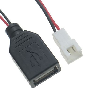USB Tipo A Fêmea para JST XH 2.54 Pitch 2 Pin Fêmea Socket Cable