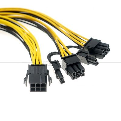 GPU 6 PIN para Dual 8 PIN 18AWG PCI Express Adaptador de alimentação da placa-mãe Cable de extensão PCIe