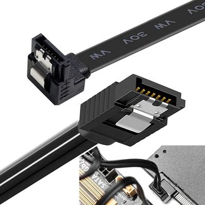 Alta Velocidade 6Gbps Bloqueio Lock Ângulo Direito Sata III 3.0 cabo de extensão de energia para disco rígido