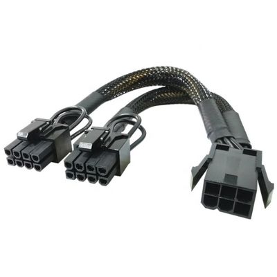 GPU 6 PIN Feminino para Dual 8 PIN Masculino 18AWG PCI Express Motherboard Adaptador de alimentação PCIe Riser 3.0 cabo de extensão