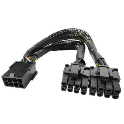 Manga tecida PCIe 8 pin Feminino para duplo 8 pin Masculino PCI Express Graphics Video Card GPU Adaptador de energia cabo