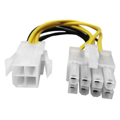 Cable de extensão de alimentação do CPU da placa-mãe ATX de 4 pines feminina para 8 pines masculina