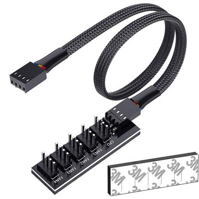 1 a 5 maneiras 4 Pin Splitter PWM PC Fan Hub Cable de alimentação para ATX Computador Case 4 Pin e 3 Pin Fans de resfriamento