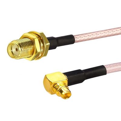 RG316 90 graus ângulo direito MMCX macho para SMA Fêmea Antenna Pigtail RF cabo coaxial