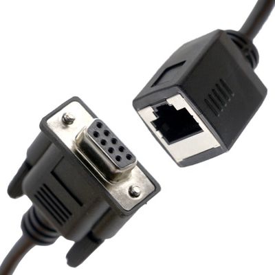 DB9 Fêmea RS232 Serial para RJ45 Fêmea Socket Cable