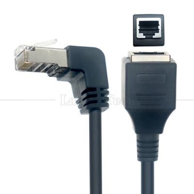 OEM STP UTP 90 graus ângulo direito RJ45 8P8C macho para RJ45 macho Socket Cat5e Ethernet