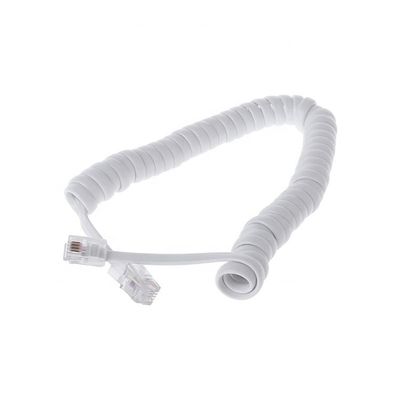 1m 2m 3m RJ9 4P4C RJ11 preto branco espiral plano Cat3 ADSL cabo telefónico