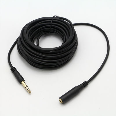 OEM 3M Ouro 6.35mm Jack 1/4 polegada TRS Masculino Para 1/4 polegada TRS Feminino Audio Patch Jack Stereo Cable