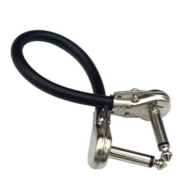 1/4 6,35 mm Prateado Dourado Ângulo Direito Mono TS Jack de Áudio Instrumento Guitarra Patch Cable